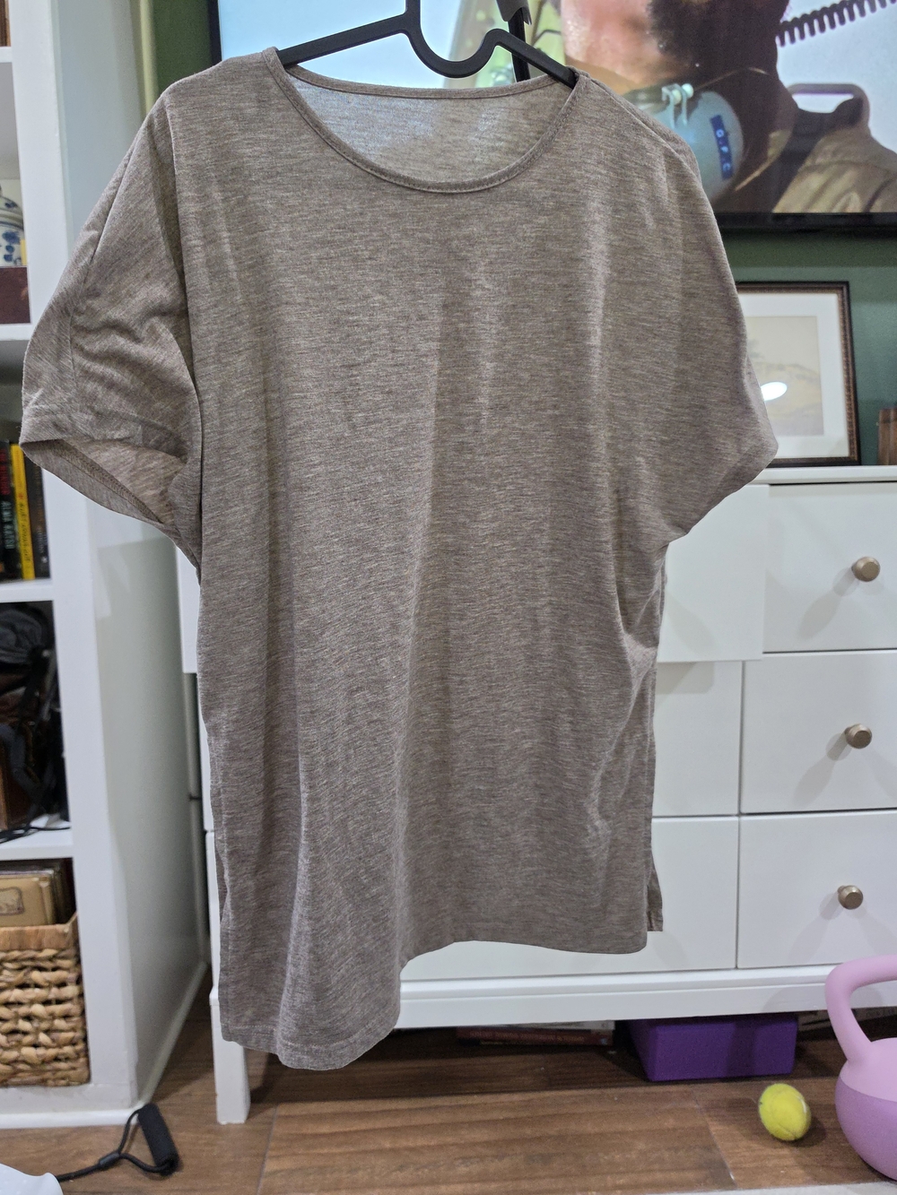 Women's Short Sleeve Crew Neck Shirt and Shorts - Taupe
